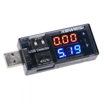USB Akım Ölçer Çift USB Çıkışlı Voltmetre Ampermetre Ölçüm Aleti