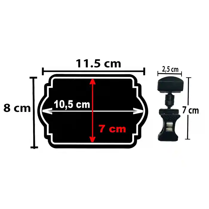 MT Yaz/Sil Siyah PVC Fiyat Etiketi ve Mini Mandal Etiket Tutucu 10 lu Set