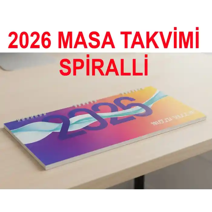 2027 Spiralli Masa Üstü Takvim 14,5 cm x 31 cm Karton Kapak