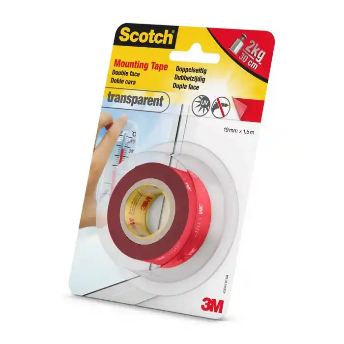 3m 4004 Montaj Bandı Çift Taraflı Şeffaf 19x1.5 Metre