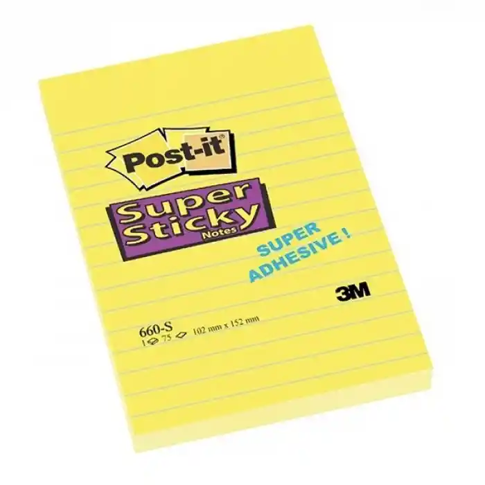 3m 660s Postit Ultra Sarı 102x152 Çizgili 90 Yp