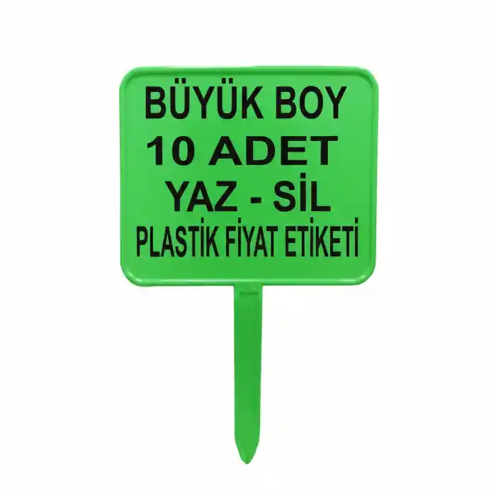 MT Bakliyatçı Fiyat Etiketi Yeşil 10 Adet B.Boy Yaz Sil