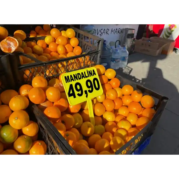Açılı Saplamalı Plastik Pazarcı Fiyat Etiketi Küçük Boy Fosforlu Sarı 10 Adet