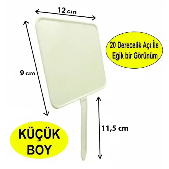 Açılı Saplamalı Plastik Etiket Küçük Boy 10 Ad.Beyaz