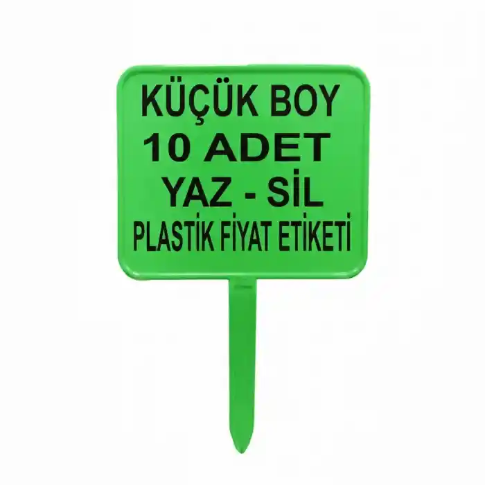 Saplamalı Plastik Yaz Sil Kuruyemişci Fiyat Etiketi YEŞİL RENK 10 Adet Küçük Boy