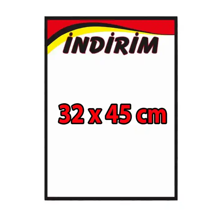 Market İndirim Afişi Kuşe Kağıt 32x45 cm 100 lü Pk.