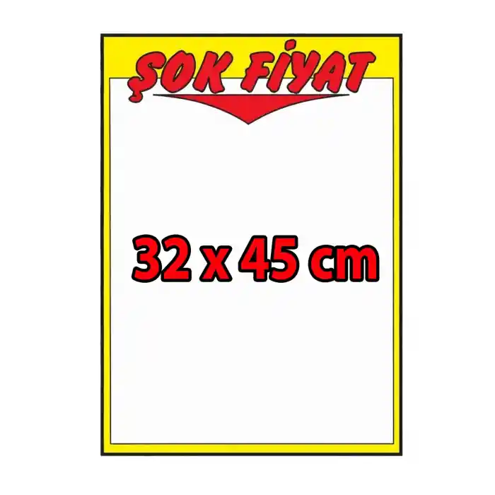 Market Kuşe Kağıt Şok Fiyat Baskılı Afiş 32x45cm 50 Adet