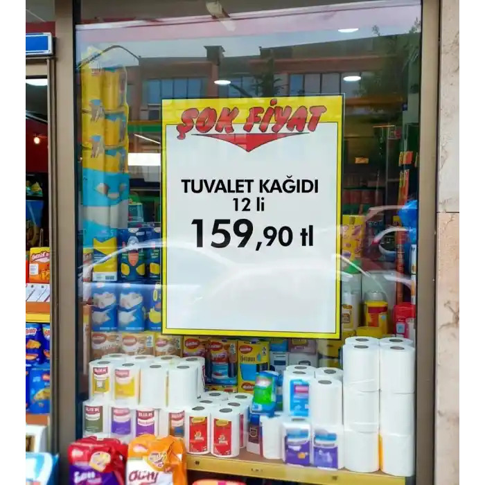 Market Kuşe Kağıt Şok Fiyat Baskılı Afiş 32x45cm 50 Adet