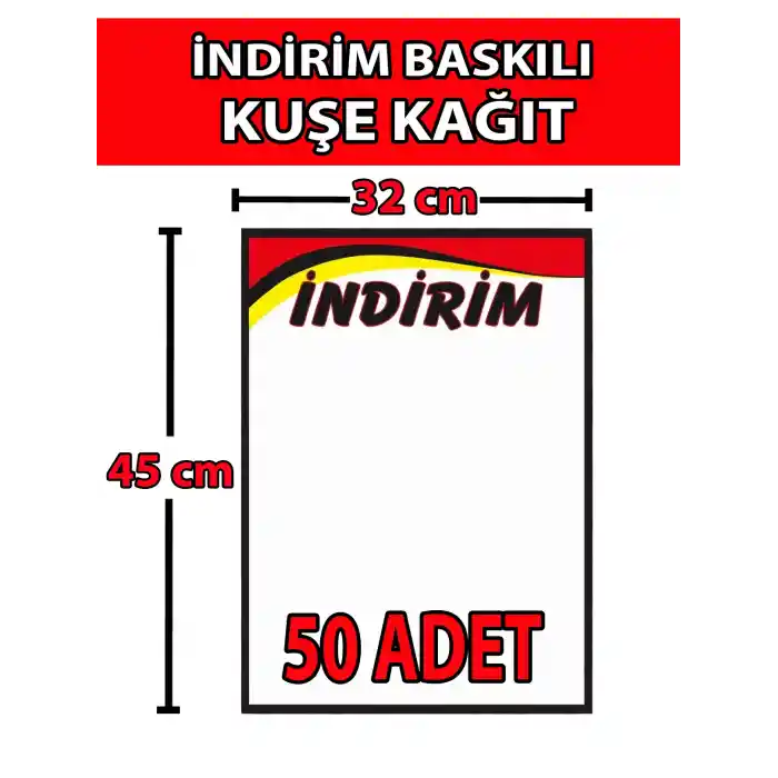 Market İndirim Afişi Kuşe Kağıt 32x45 cm 50 li Pk.