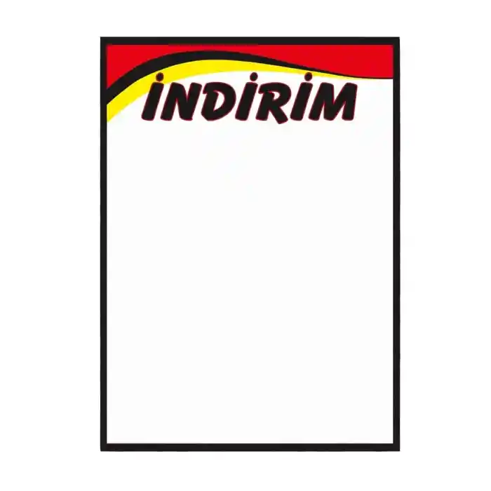 Market İndirim Afişi Kuşe Kağıt 32x45 cm 50 li Pk.