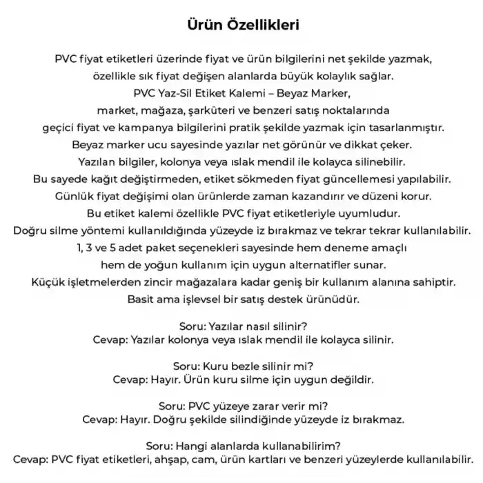 Siyah PVC Etiket Kalemi Beyaz Renk Yaz-Sil Etiket Kalemi 1 Adet Beyaz Marker Silinebilir Etiket Yazı Kalemi