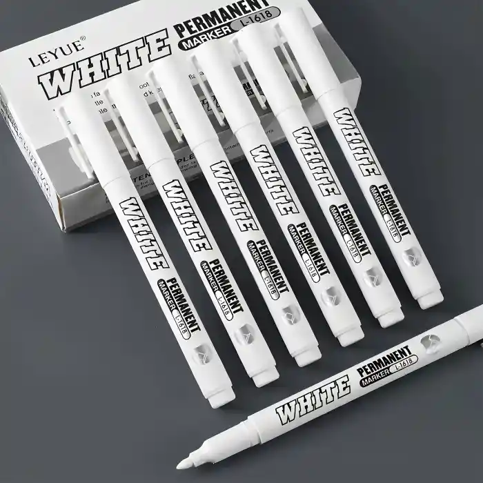 Siyah PVC Etiket Kalemi Beyaz Renk Yaz-Sil Etiket Kalemi 1 Adet Beyaz Marker Silinebilir Etiket Yazı Kalemi