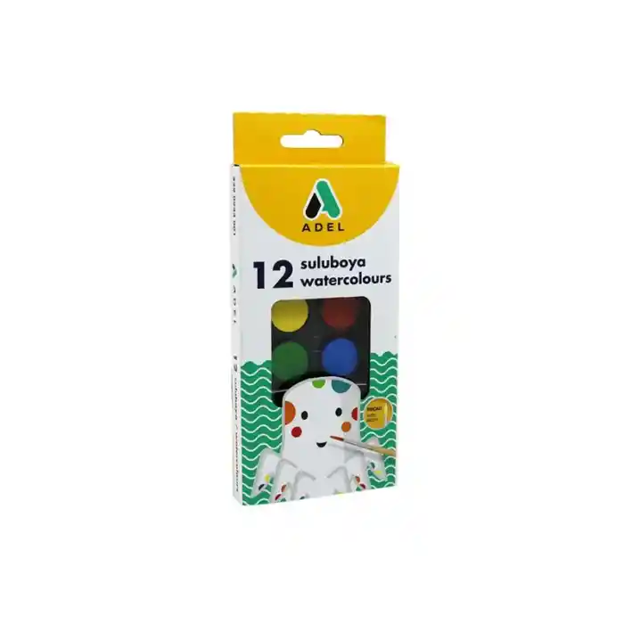 Adel 12 Renk Küçük Boy Sulu Boya 24mm 933001