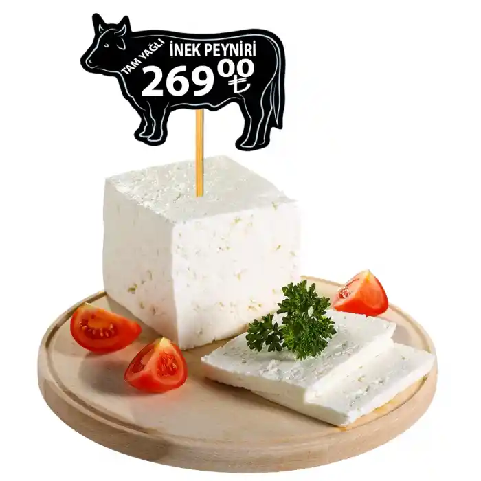 Ahşap Çubuklu Siyah PVC Yaz-Sil İnek Figürlü Fiyat Etiketi 8x12 cm 10lu Pk.