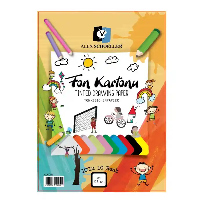 Alex Fon Kartonu A4 10 Lu Karışık Alx-0091