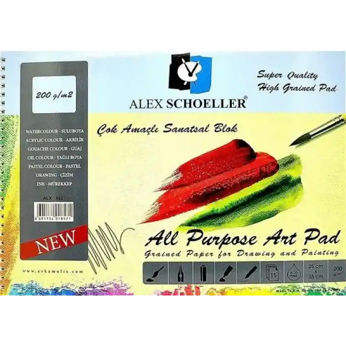 Alex Schoeller 25x35 Resim Defteri 200 Gr 15 Yp 893