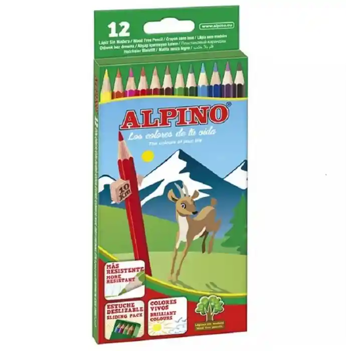 Alpıno 12 Renk Kuru Boya 1/1 Tam Boy Al-10654