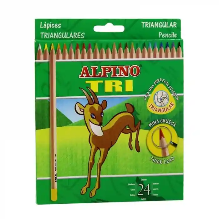 Alpıno Trı 24 Renk Uzun Kuru Boya Kalemi Al-129