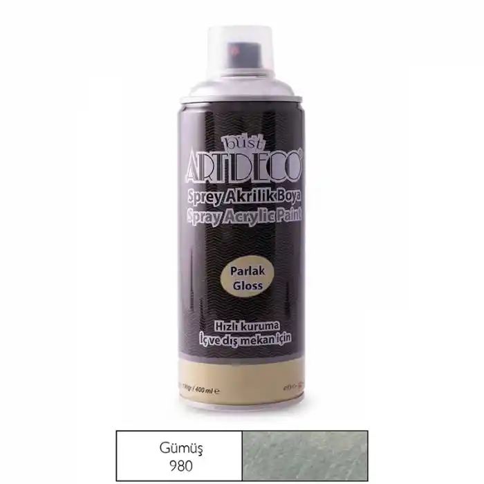 Artdeco Sprey Akrilik Boya 400 Ml Gümüş 980