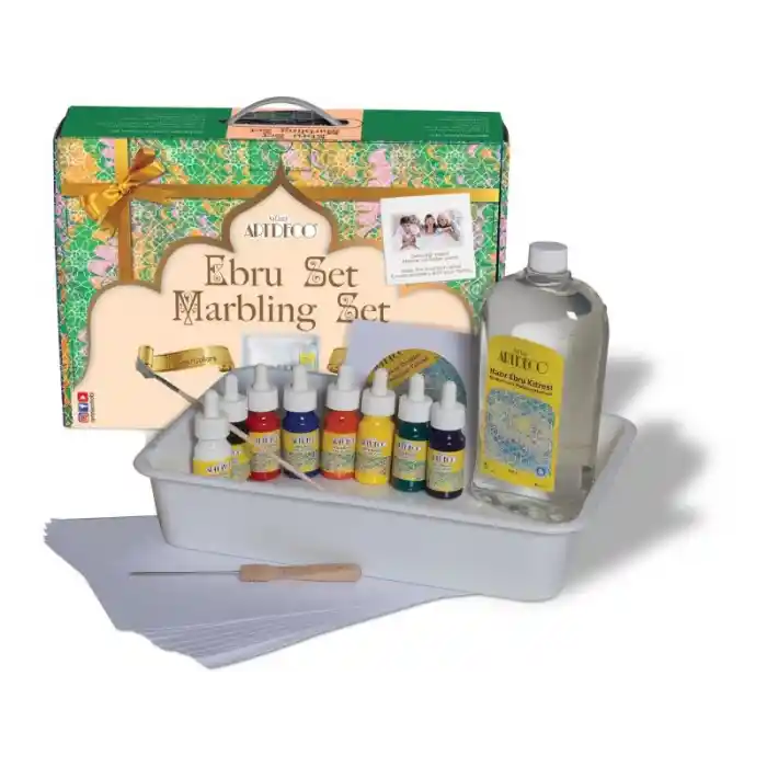 Artdeco Y-016-es5 Ebru Başlangıç Seti A4 Tekneli 8x30 Ml