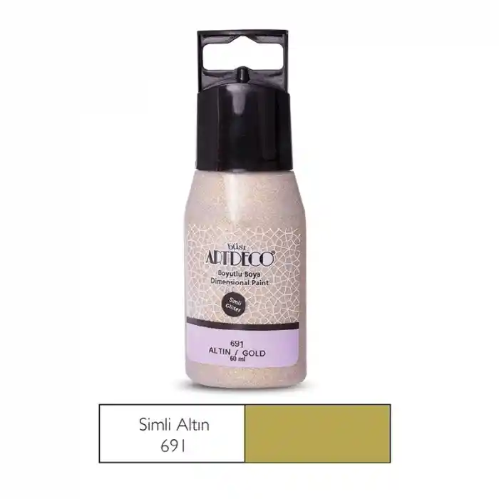 Artdeco Y-041c-691 Simli Boyutlu Boya 60 Ml Altın