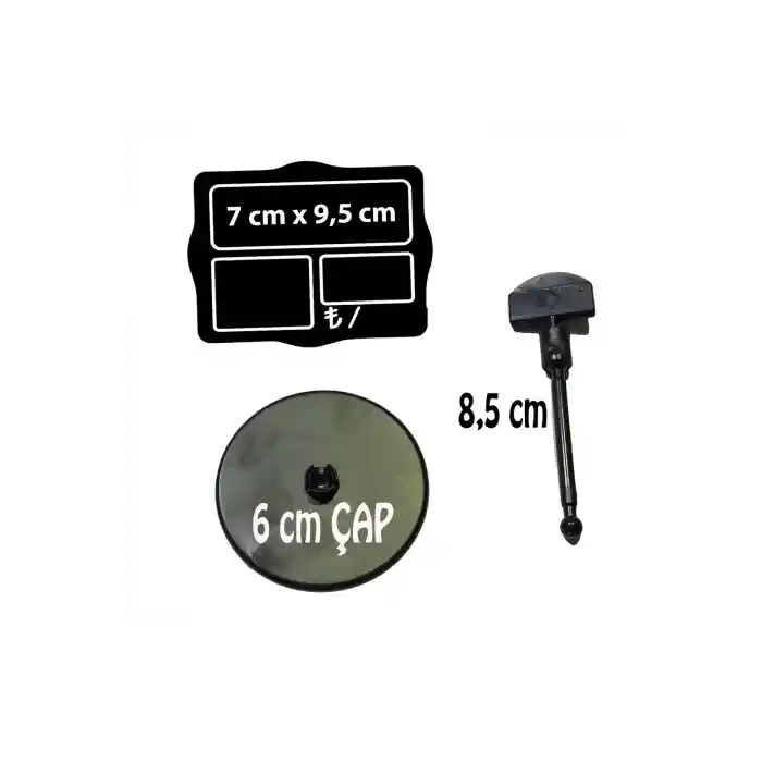 Ayaklı Yaz/Sil Siyah Küçük Kare Fiyat Etiketi 10 lu Pk.