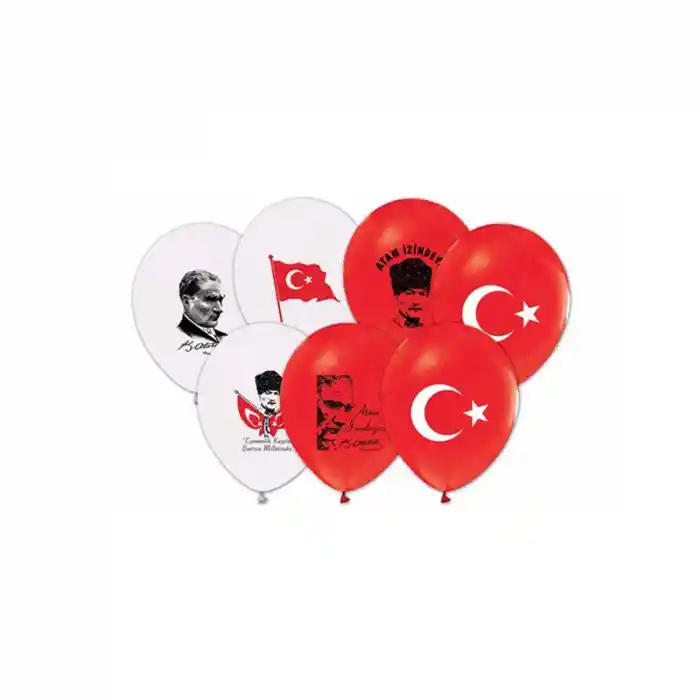 Balon 12-a Baskılı Ata/bayrak/nazar 100 Lü