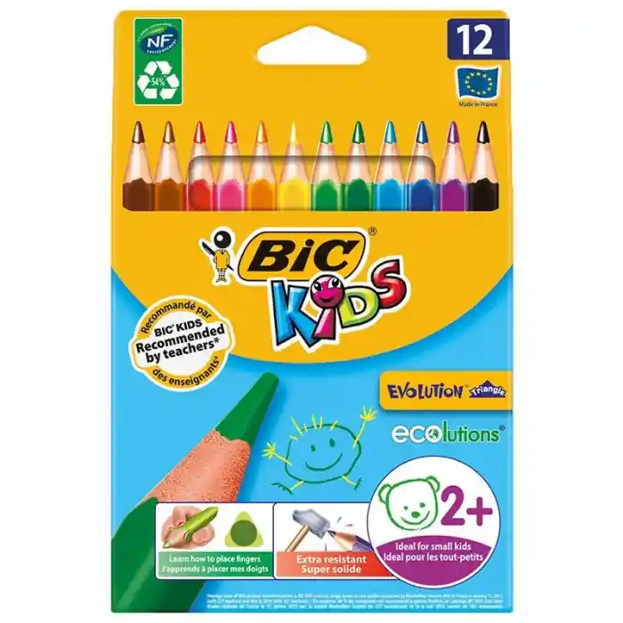 Bic Evolutıon 12 Renk Jumbo Üçgen Kuru Boya Kalemi 82973511 (özel Fiyat)