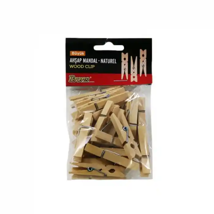 Brons Ahşap Mandal Natural Büyük Br-907