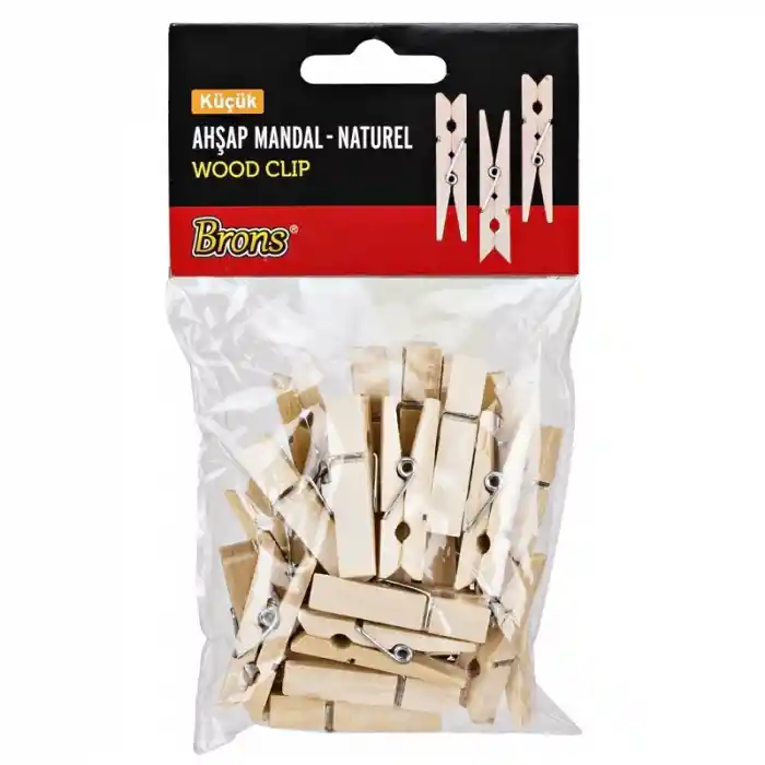 Brons Ahşap Mandal Naturel Küçük Br-906