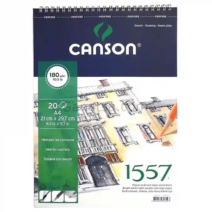 Canson 1557 A4 Spr. Resim Blok 180 Gr. 20 Yp. 18020a4