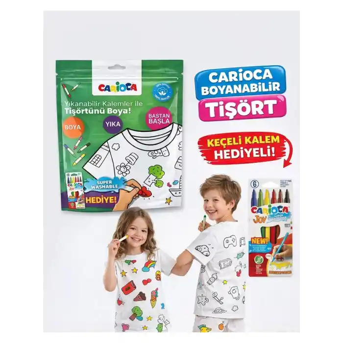 Carıoca Boyanabilir Tişört-keçeli 7-8 Yaş Kalem Hediyeli Ln-80009