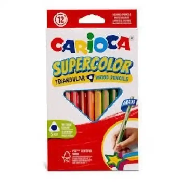 Carioca Supercolor Maxı Üçgen Kuru Boya Kalemi 12li 43451