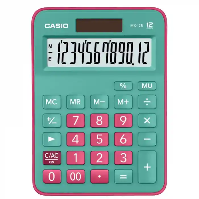 Casıo Mx-12 B Renkli Hesap Makinesi 12 Hane