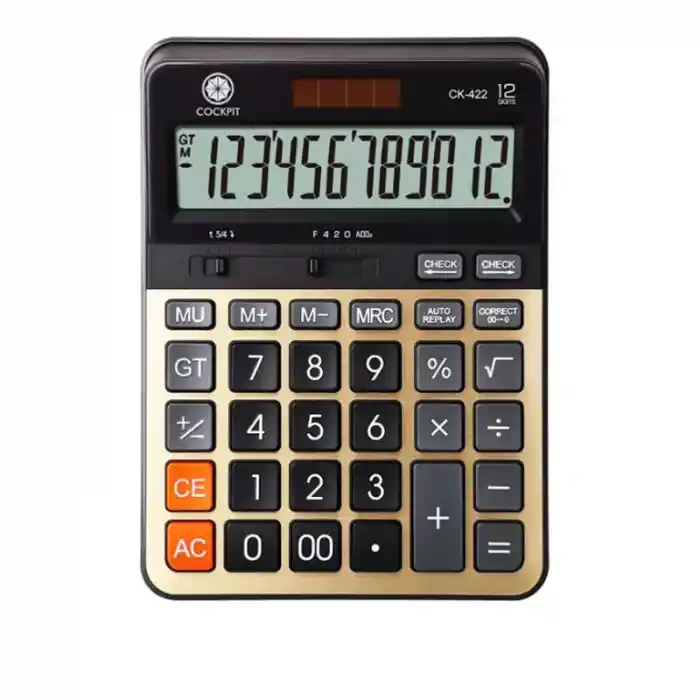 Cockpıt Ck-422 12 Hane Orta Hesap Makinesi Metal Yüzey
