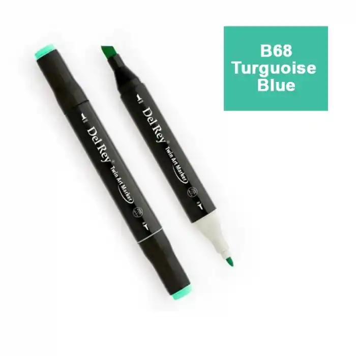 Del Rey Twın Marker B68 Turguoise Blue Çift Uçlu Grafik Kalemi Mn-dr068