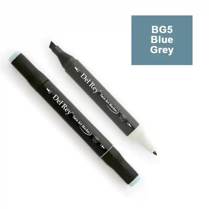 Del Rey Twın Marker Bg5 Blue Grey Çift Uçlu Grafik Kalemi Mn-drbg5