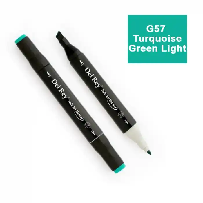 Del Rey Twın Marker Bg57 TurQuoise Green Light Çift Uçlu Grafik Kalemi Mn-dr057