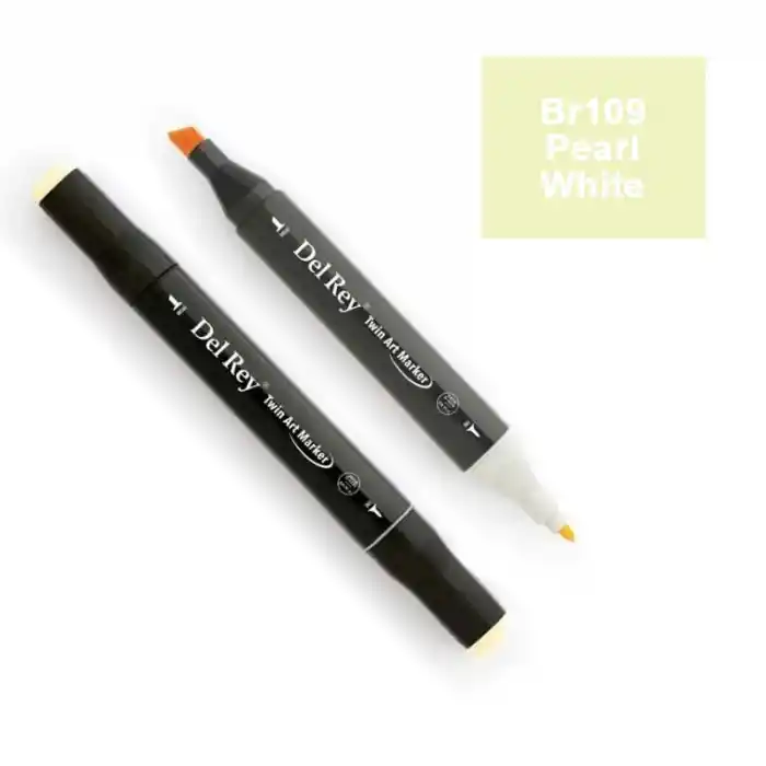Del Rey Twın Marker Br109 Pearl White Çift Uçlu Grafik Kalemi Mn-dr109