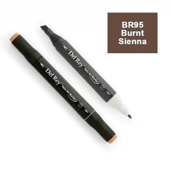 Del Rey Twın Marker Br95 Burnt Sienna Çift Uçlu Grafik Kalemi Mn-dr095