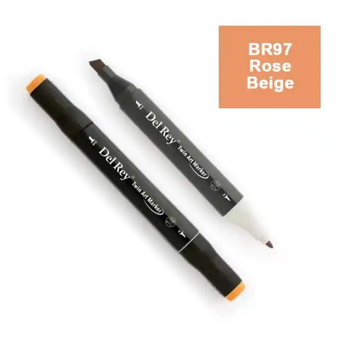 Del Rey Twın Marker Br97 Rose Beige Çift Uçlu Grafik Kalemi Mn-dr097