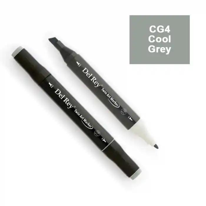 Del Rey Twın Marker Cg4 Cool Grey Çift Uçlu Grafik Kalemi Mn-drcg4