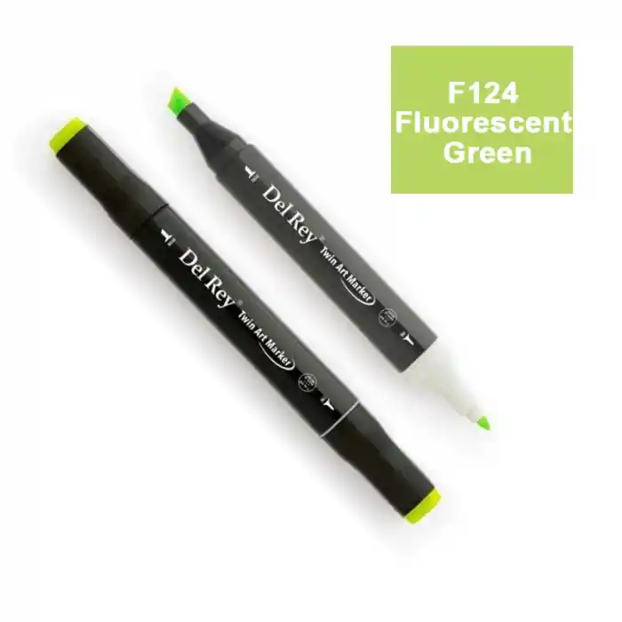 Del Rey Twın Marker F124 Fluorescent Green Çift Uçlu Grafik Kalemi Mn-dr124