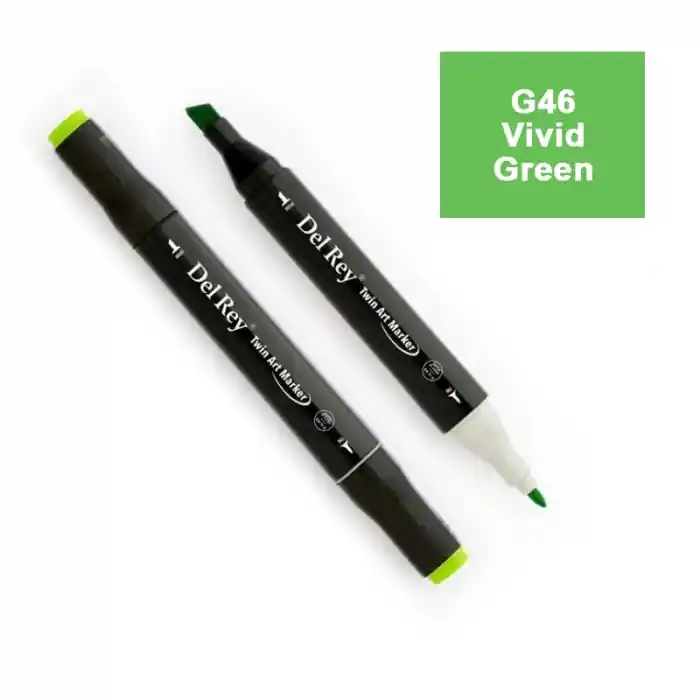Del Rey Twın Marker G46 Vivid Green Çift Uçlu Grafik Kalemi Mn-dr046