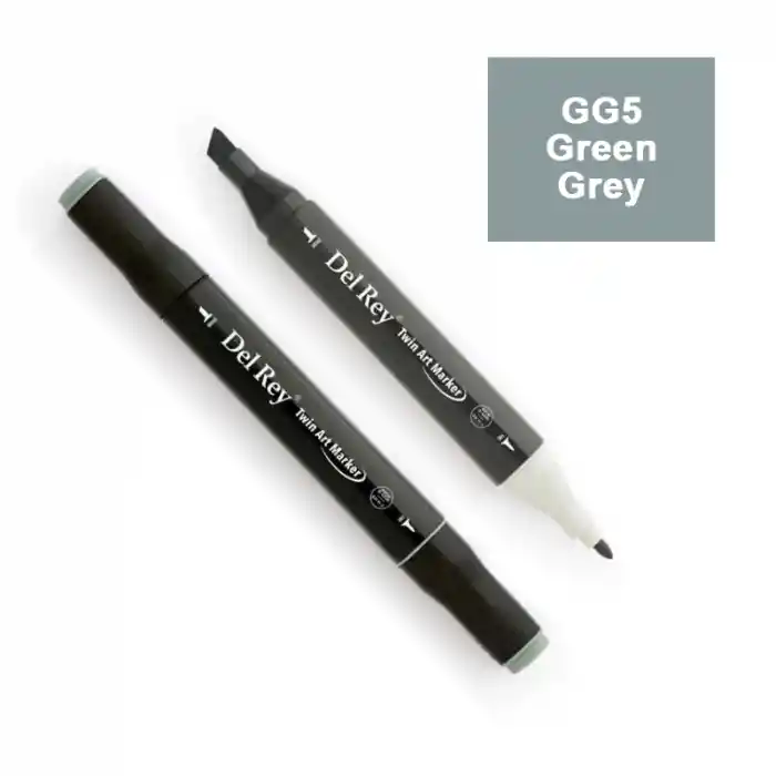 Del Rey Twın Marker Gg5 Green Grey Çift Uçlu Grafik Kalemi Mn-drgg5