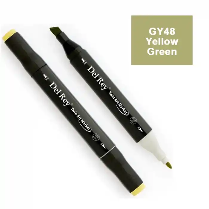 Del Rey Twın Marker Gy48 Yellow Green Çift Uçlu Grafik Kalemi Mn-dr048