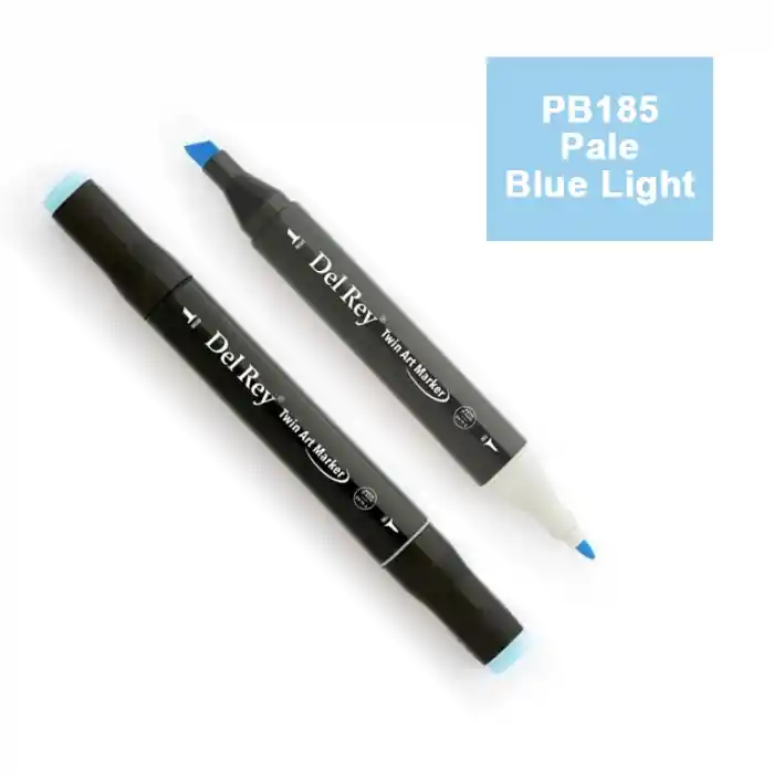 Del Rey Twın Marker Pb185 Pale Blue Light Çift Uçlu Grafik Kalemi Mn-dr185