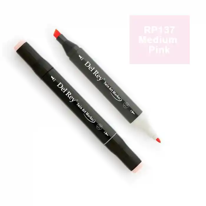 Del Rey Twın Marker Rp137 Medium Pink Çift Uçlu Grafik Kalemi Mn-dr137