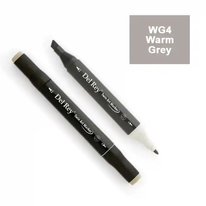 Del Rey Twın Marker Wg4 Warm Grey Çift Uçlu Grafik Kalemi Mn-drwg4