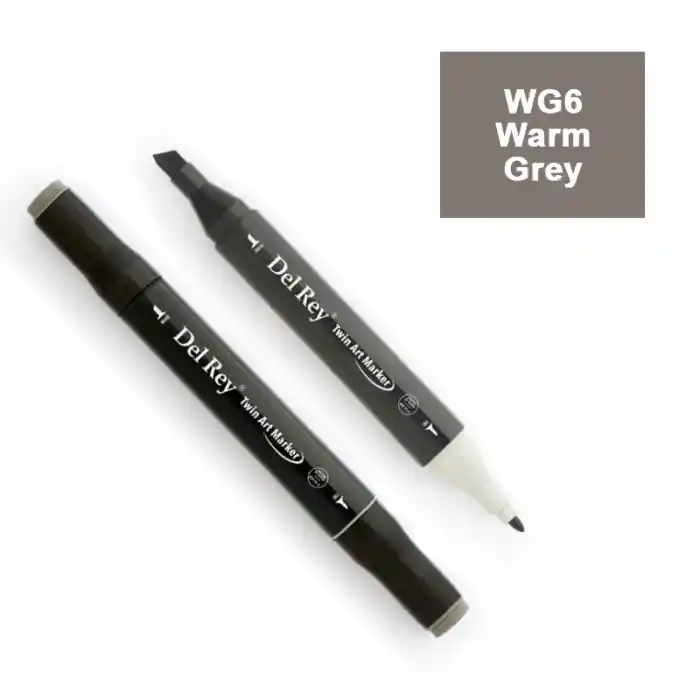 Del Rey Twın Marker Wg6 Warm Grey Çift Uçlu Grafik Kalemi Mn-drwg6